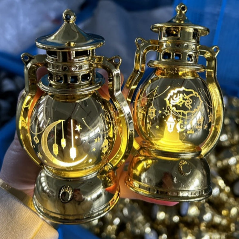 Eid al-Fitr Laser Geschnitzte Laterne Led Lichter Party Decor Kinder Geschenke