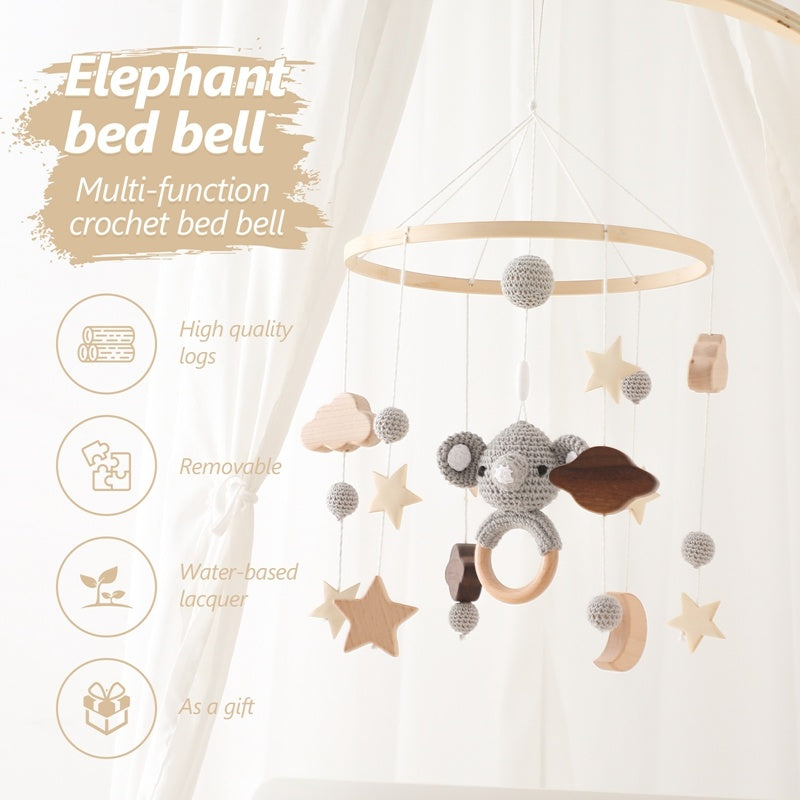 Crib Curved Bed Bell Bracket with White Birds
