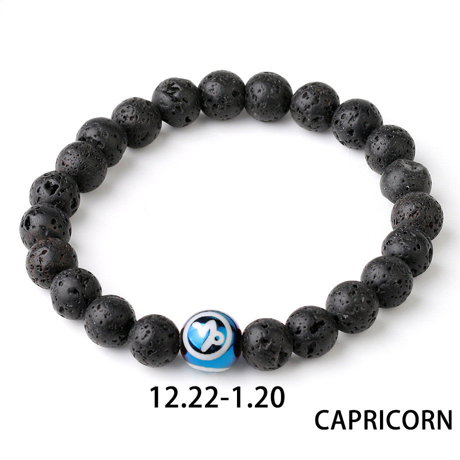 Constellations Couple Natural Lava Stone Bracelet-4