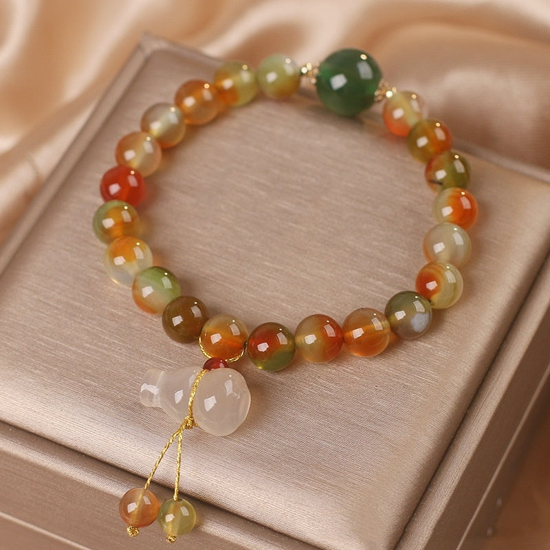 Natural Stone Color Beaded Bracelet Birthday Gift for Women-3