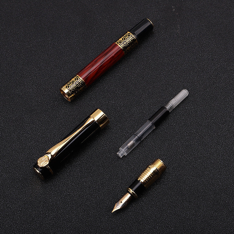 ImitationMahogany Metal Wood Grain Fountain Pen