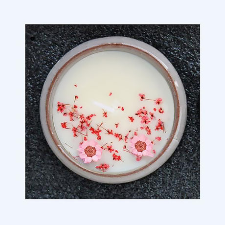 Dried Flower Scented Candle Mini Ceramic Soy Wax Cup-15