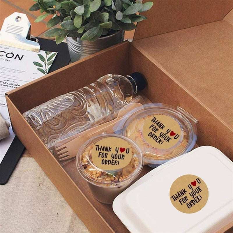 Seal Baking Gift Wrap Label Round Kraft Paper Sticker