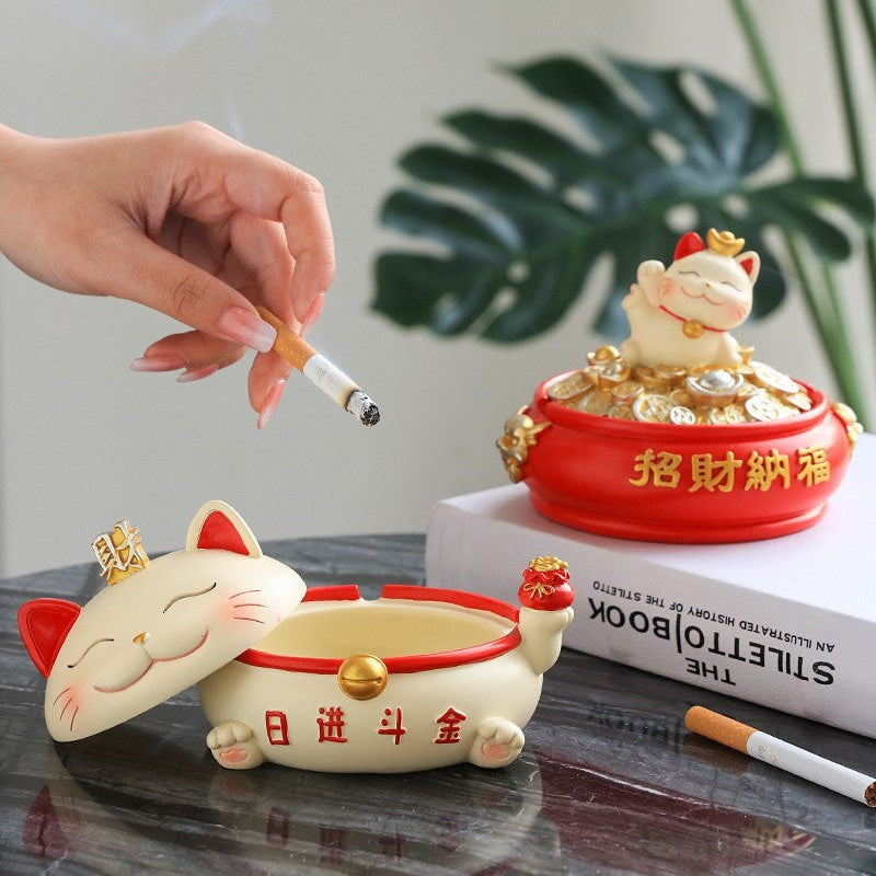 Creative Lucky Cat Ashtray Personality Trend Household
