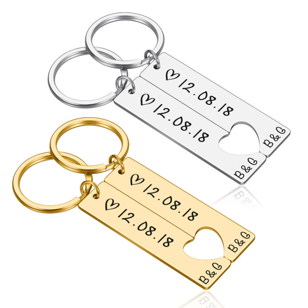 Customized Couples Keychain Boyfriend Girlfriend Anniversary Valentine's Day Gifts