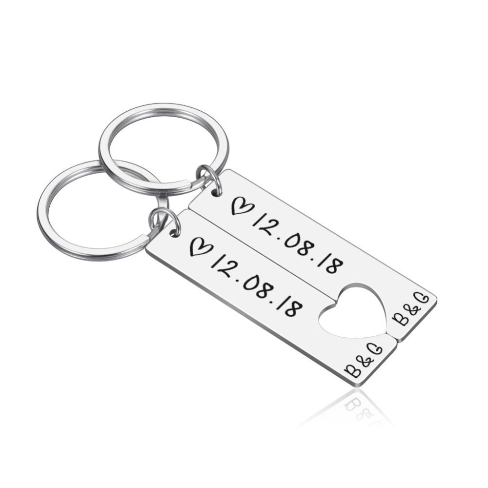 Customized Couples Keychain Boyfriend Girlfriend Anniversary Valentine's Day Gifts