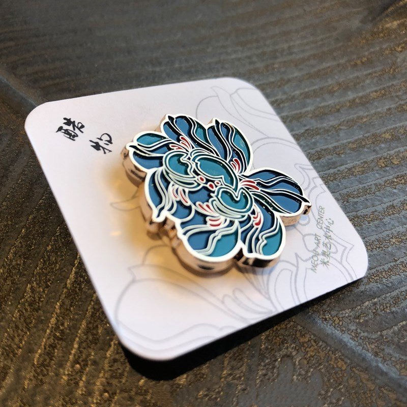 Paar Brosche süße chinesische Stil emaillierte Pfingstrose Blumenbrosche