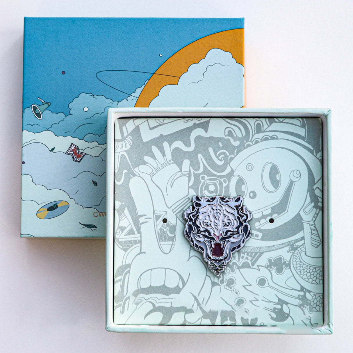 Weißer Tiger Metall Brosche Original Design Pin