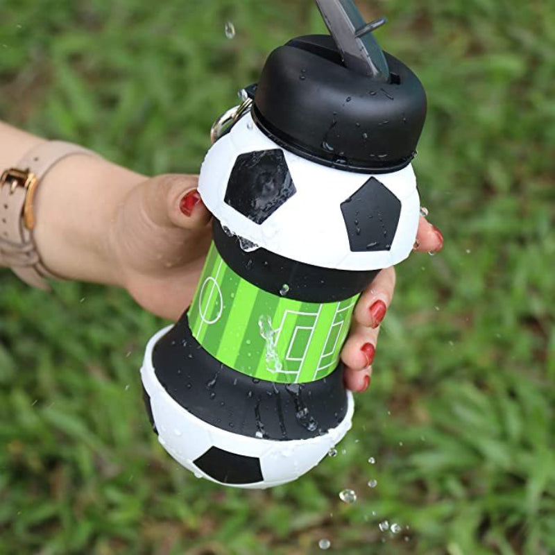 Football Silicone Water Bottle Collapsible Soccer Cup