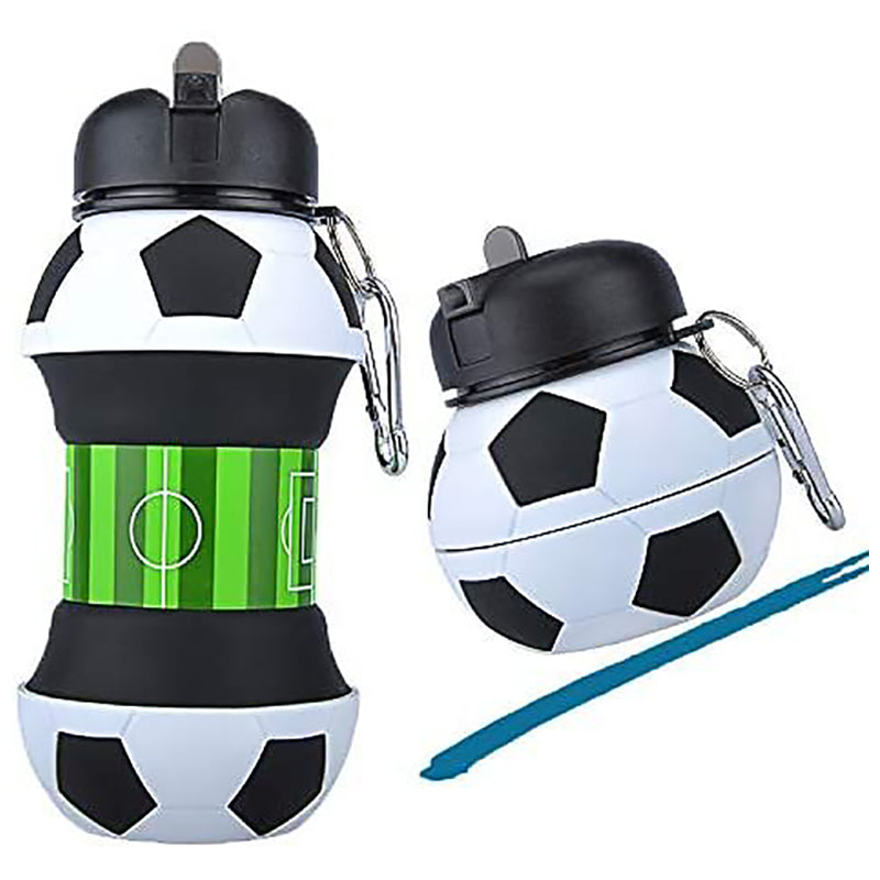 Football Silicone Water Bottle Collapsible Soccer Cup