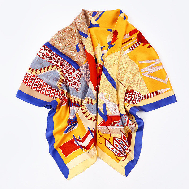 Square Scarf Windproof and Warm Heavy Silk Scarf