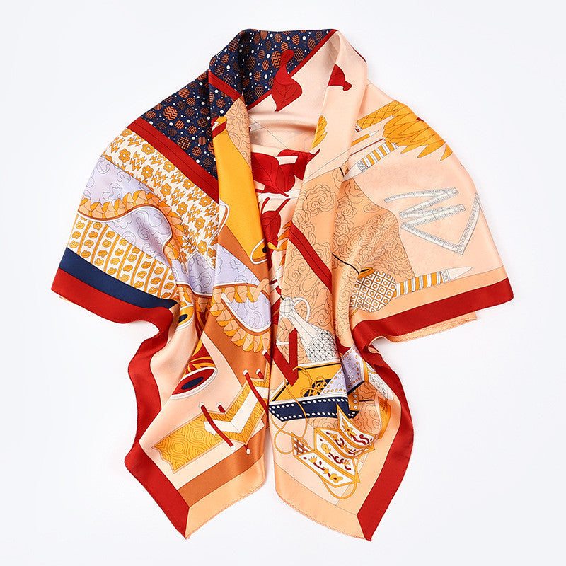 Square Scarf Windproof and Warm Heavy Silk Scarf