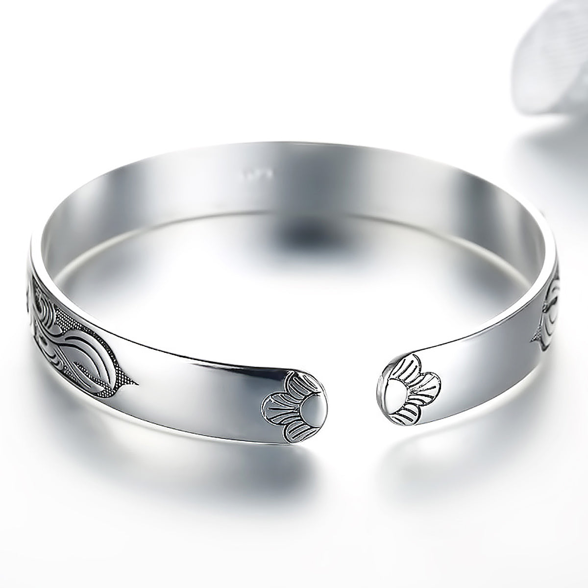Silver Plum Blossom Vine Bangle for Women-3