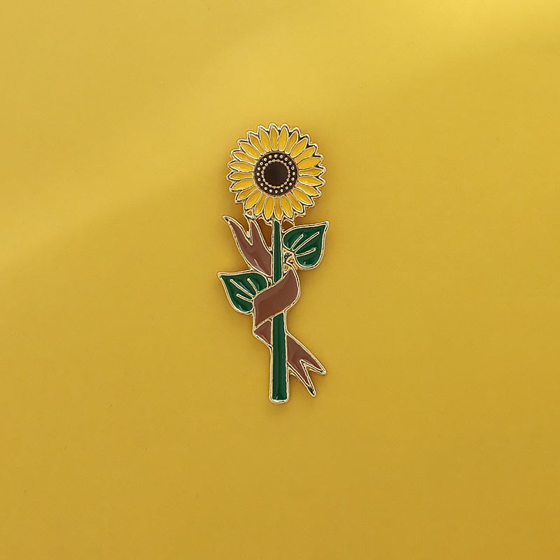 Sonnenblumenpflanze Brosche Männer und Frauen Trend Persönlichkeit Kreatives Pin Metal Badge