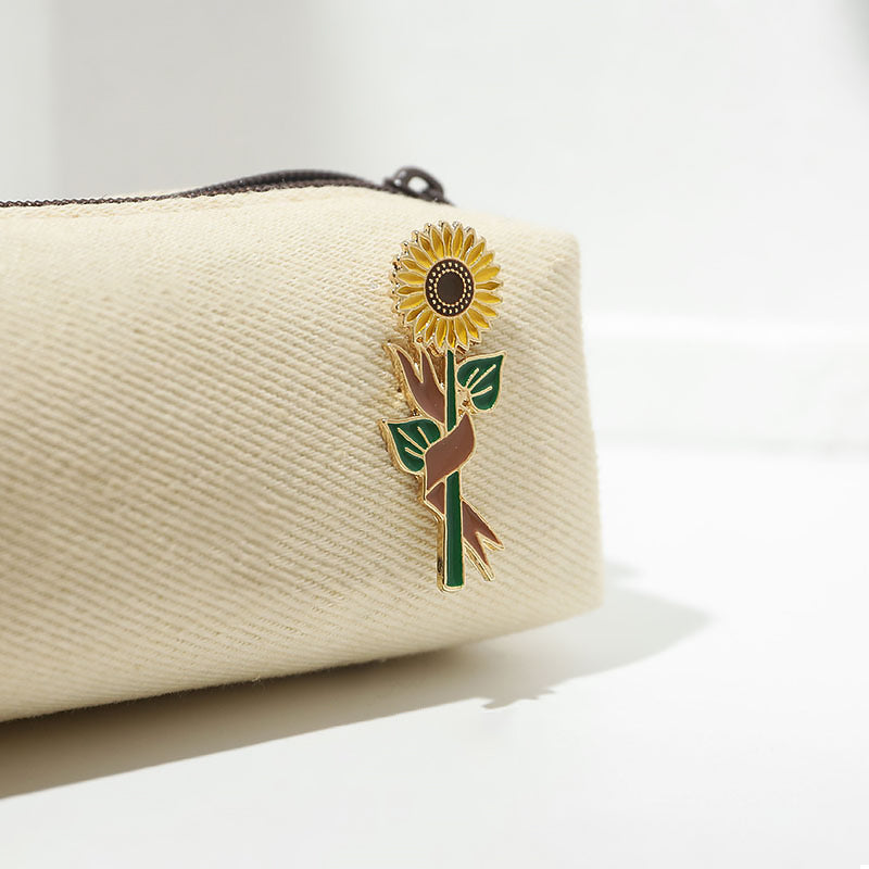 Sonnenblumenpflanze Brosche Männer und Frauen Trend Persönlichkeit Kreatives Pin Metal Badge