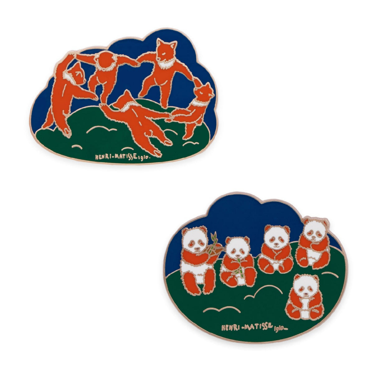 Daparo Brutalist Museum Co-Branded Brown Bear Panda Original Brosche Abzeichen