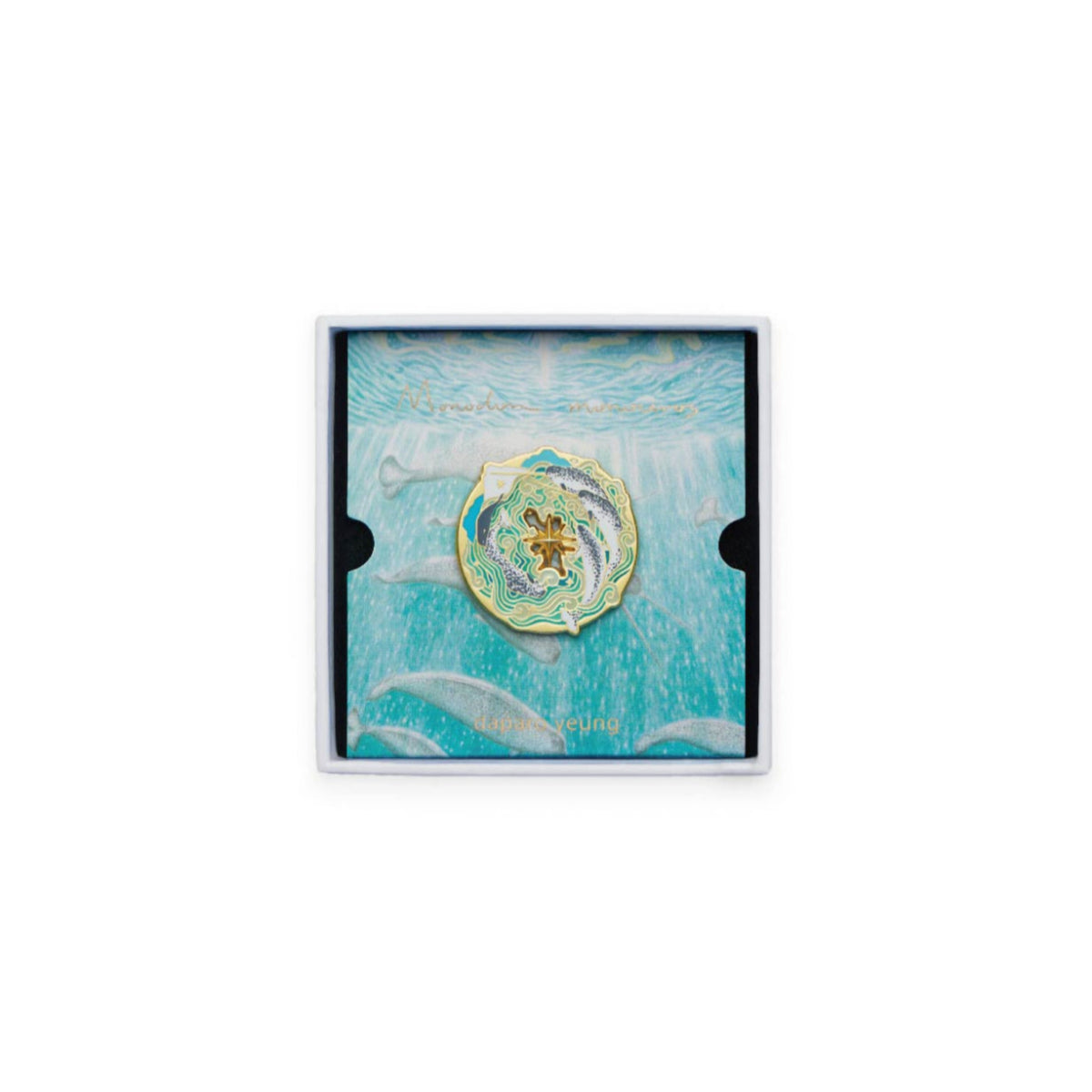 Beluga Narwal Designer Original Brosche Whale Abzeichen Ehepaar Luminöser Schmuck