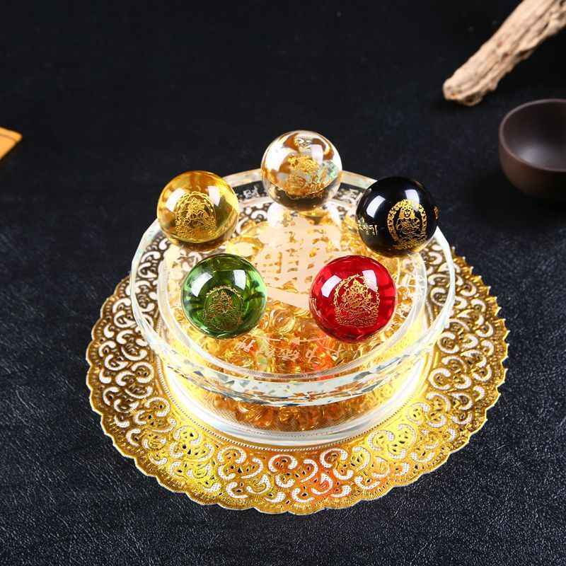 Five Elements Ornaments Gold, Wood, Water, Fire and Earth Element Crystal Balls
