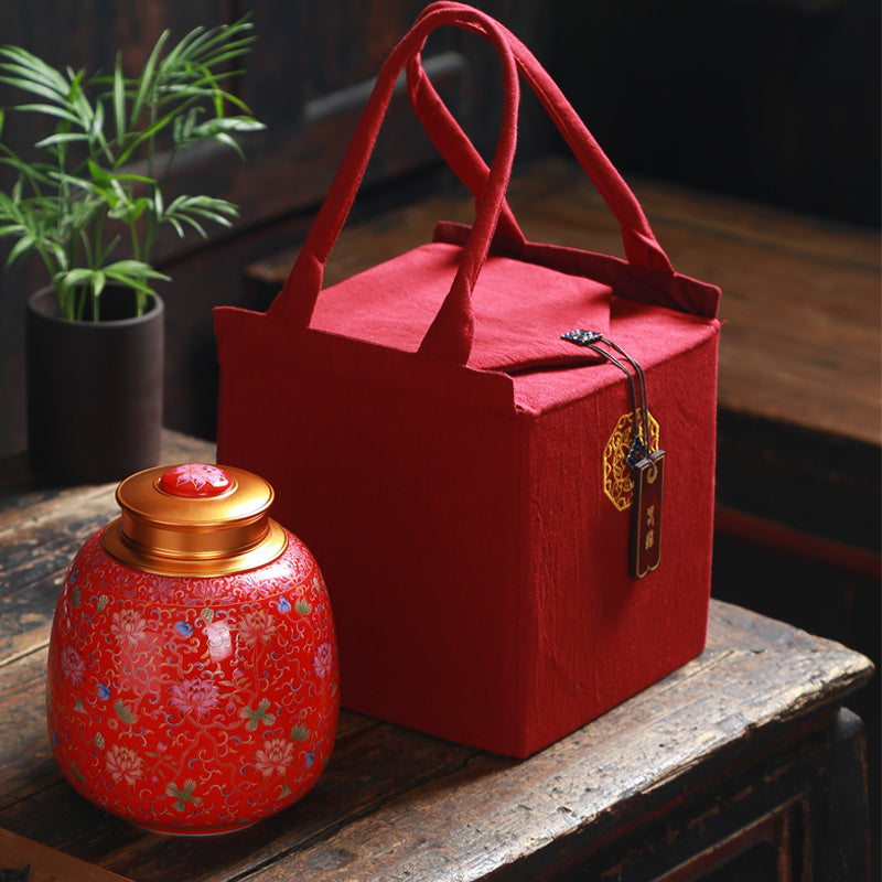 Haushaltstee Caddy Keramik Emaille Großer versiegter Tee Caddy Geschenkbox