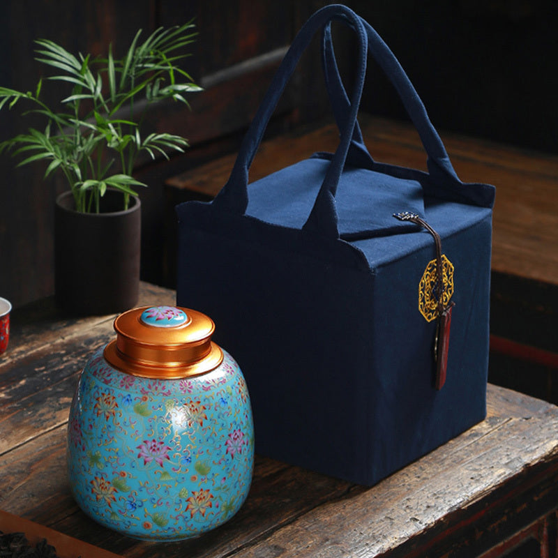 Haushaltstee Caddy Keramik Emaille Großer versiegter Tee Caddy Geschenkbox