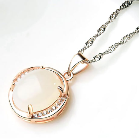 Leaf-Shaped Jade Pendant Necklace in S925 Silver-4