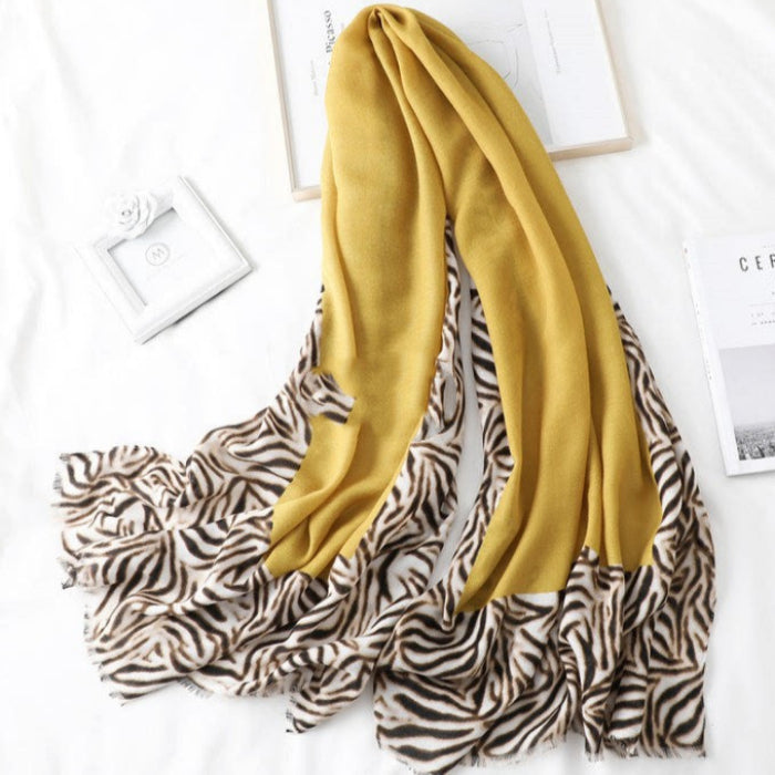 Herren- und Frauen -Baumwollschal gelegentlicher Leopardendrucken Long Gaze Schal