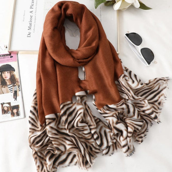 Herren- und Frauen -Baumwollschal gelegentlicher Leopardendrucken Long Gaze Schal