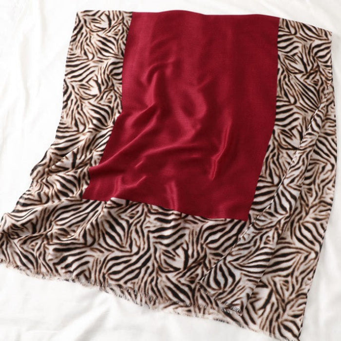 Herren- und Frauen -Baumwollschal gelegentlicher Leopardendrucken Long Gaze Schal