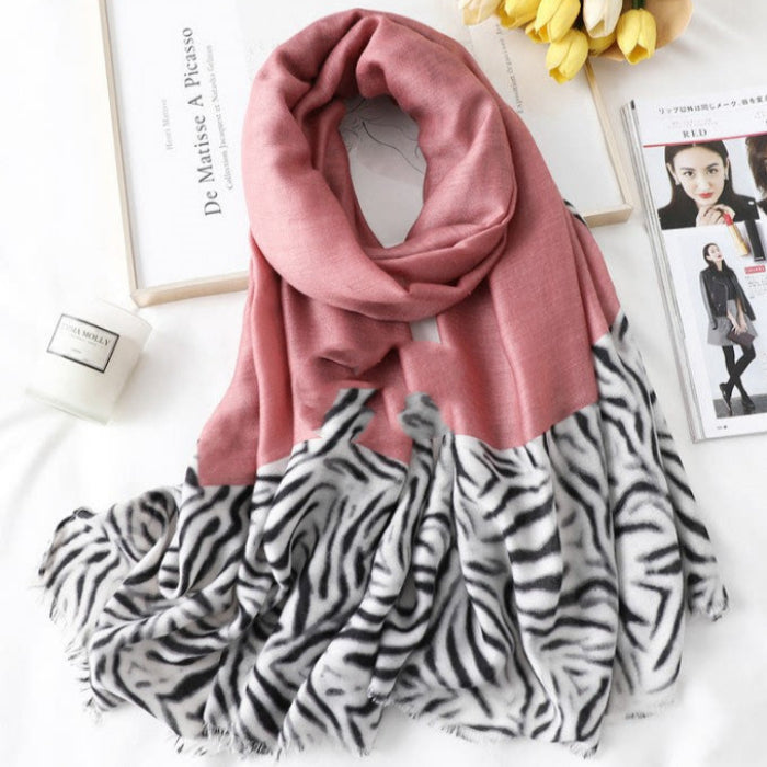 Herren- und Frauen -Baumwollschal gelegentlicher Leopardendrucken Long Gaze Schal