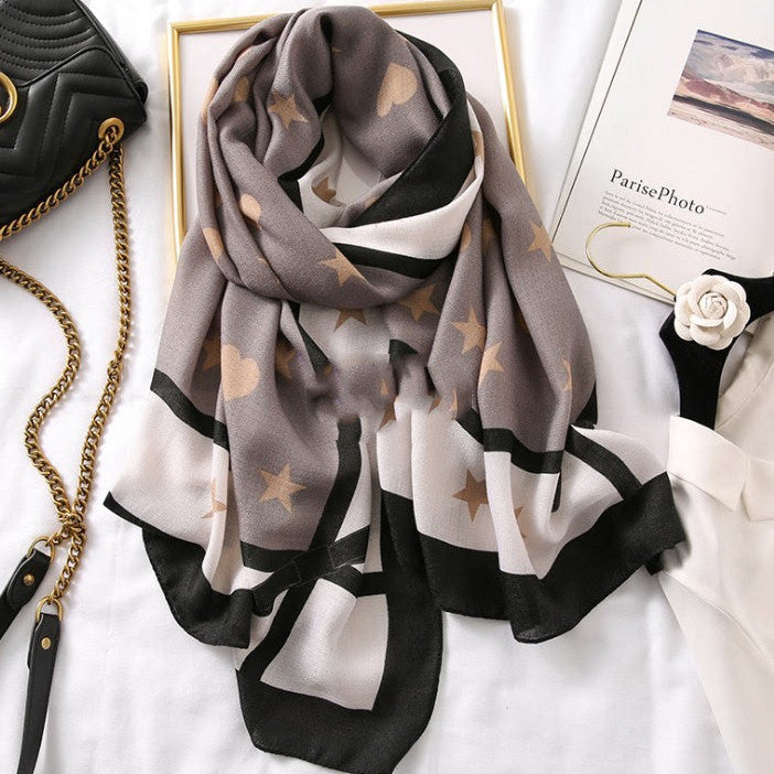 Herren- und Frauen -Baumwollschal gelegentlicher Leopardendrucken Long Gaze Schal