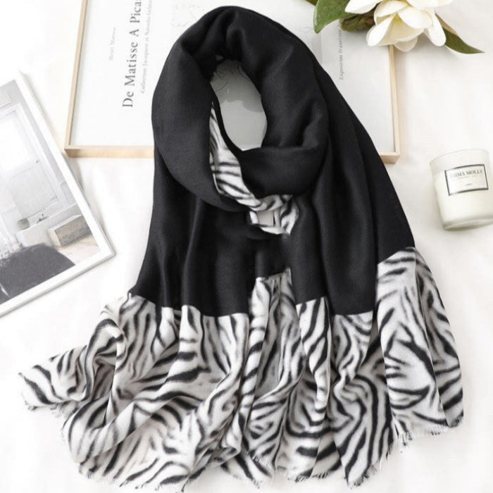 Herren- und Frauen -Baumwollschal gelegentlicher Leopardendrucken Long Gaze Schal