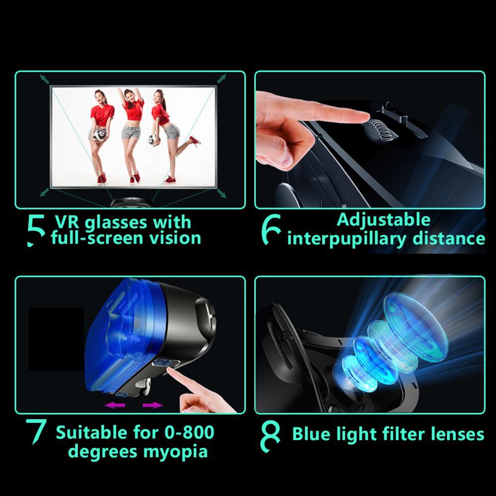 VR 3D Glasses Virtual Reality Support 0-800 Myopia for Smart Phone Headset