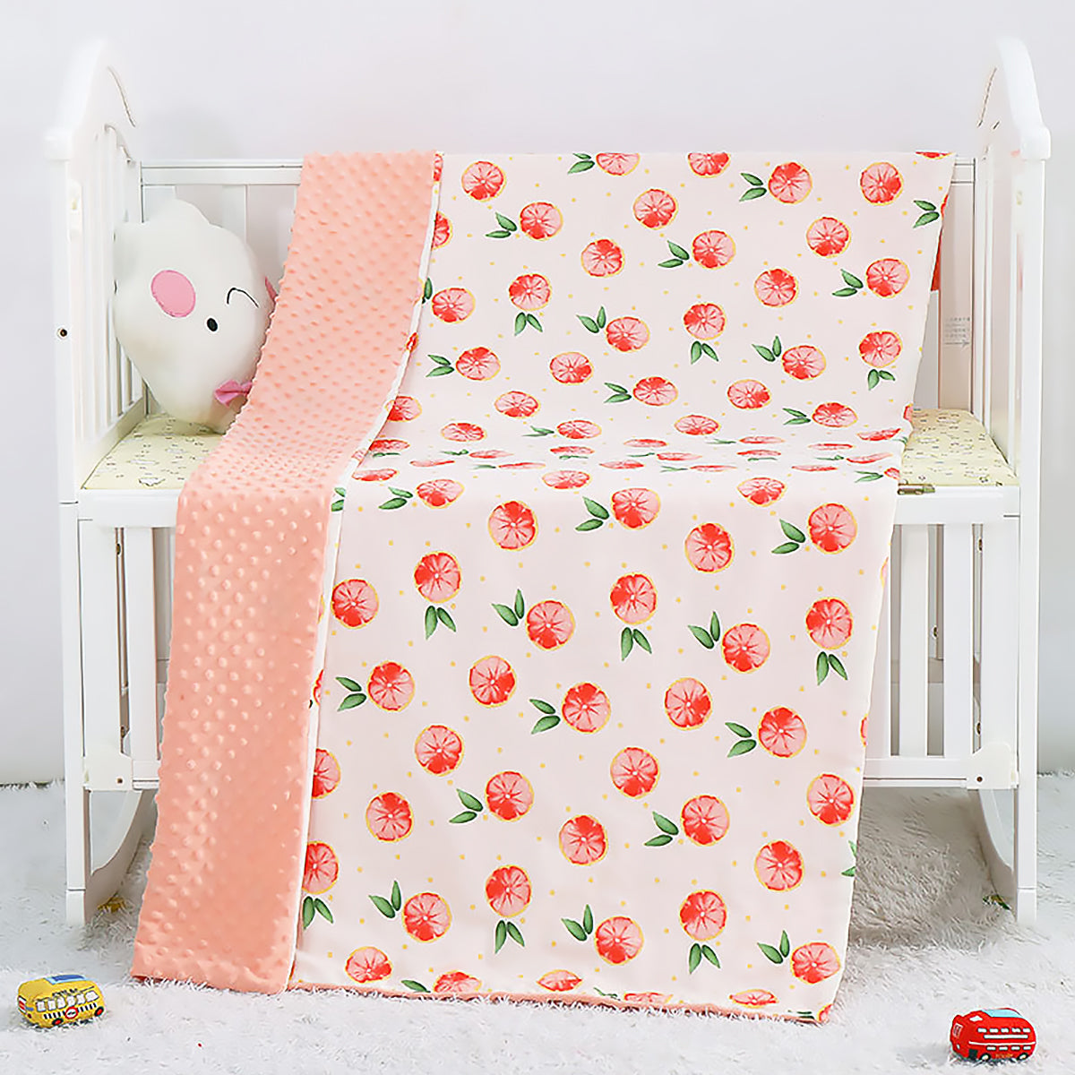Cartoon Baby Soothing Pea Blanket Dual Sided Soft Nursery Stroller Blanket-3