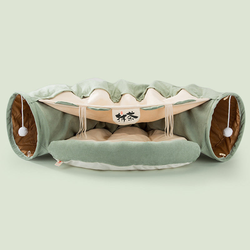 Multifunktionales Katzenbett, langlebig, waschbar, zusammenklappbarer Katzentunnel