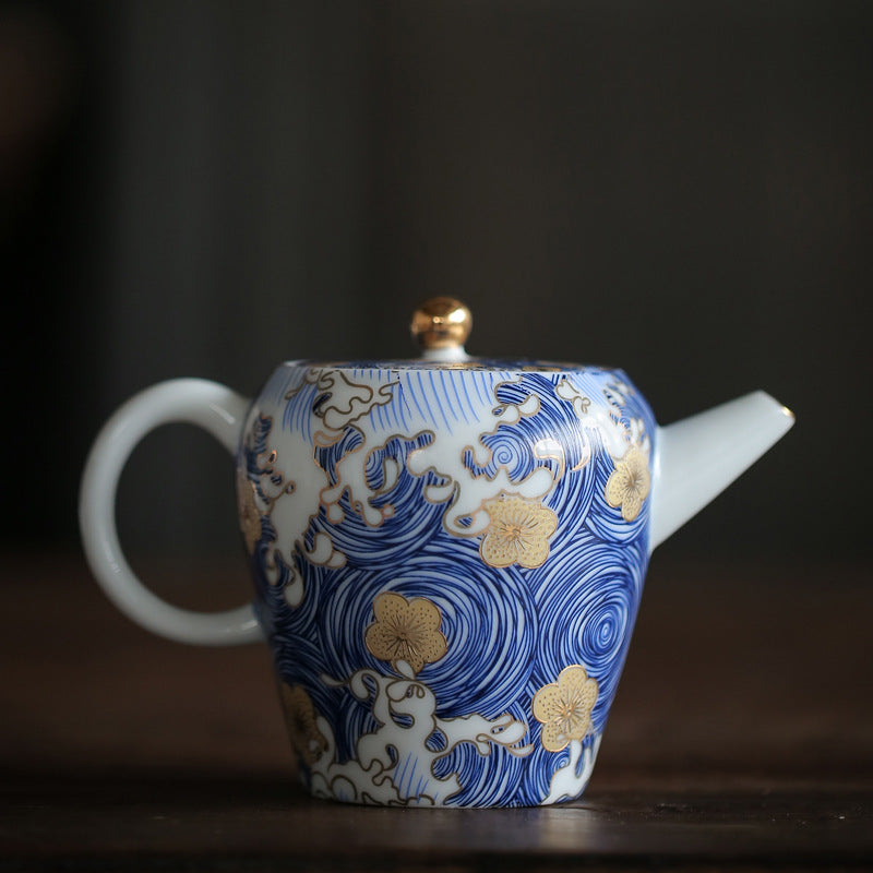 Emaille Farbe Teekanne Chinesisch Hand gezeichnet Kung Fu Tee Porzellan Tee Set