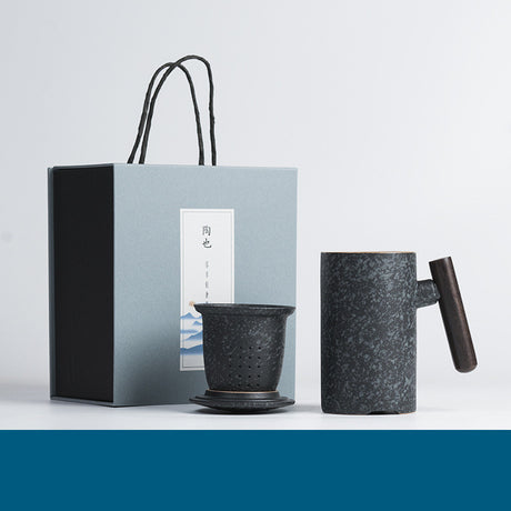 Vatertagsgeschenk Keramikmarke Tasse mit Filternetz mit Deckelabteilung Teetasse