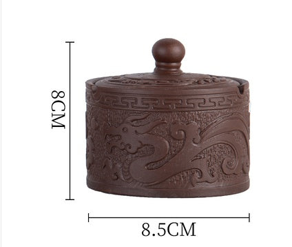 Lila Sand mit Cover Haushalt Aschenbecher Chinesischer Stil Kleiner Keramik Mode Aschenbecher Kreative Persönlichkeit Wohnzimmer Hotel Aschtray