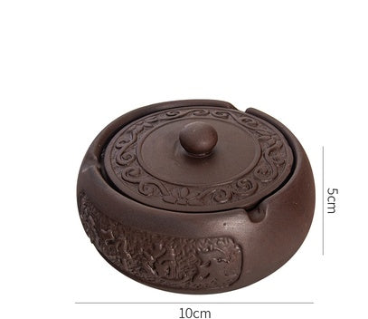 Lila Sand mit Cover Haushalt Aschenbecher Chinesischer Stil Kleiner Keramik Mode Aschenbecher Kreative Persönlichkeit Wohnzimmer Hotel Aschtray