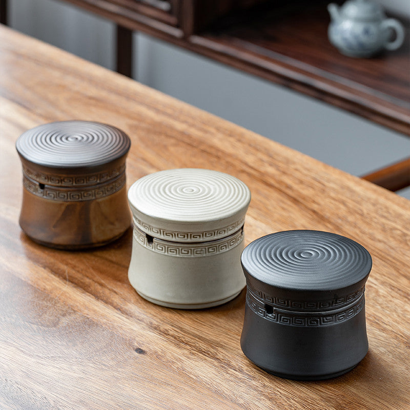 Vintage Chinesische Dual -Zweck -Breite Mund Hui Zi Muster Design Aschenbecher