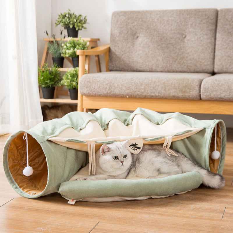 Multifunktionales Katzenbett, langlebig, waschbar, zusammenklappbarer Katzentunnel