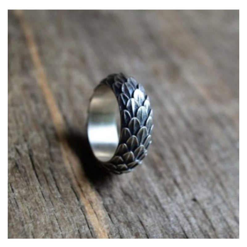Retro dominering Dragon Scale Ring Punk Tide Ring