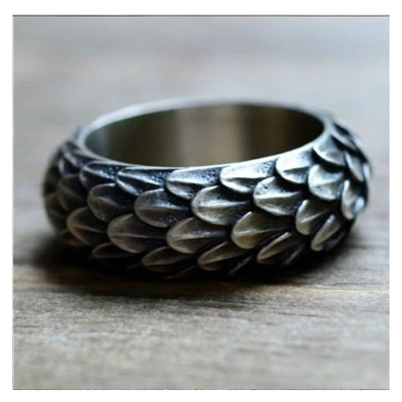 Retro dominering Dragon Scale Ring Punk Tide Ring