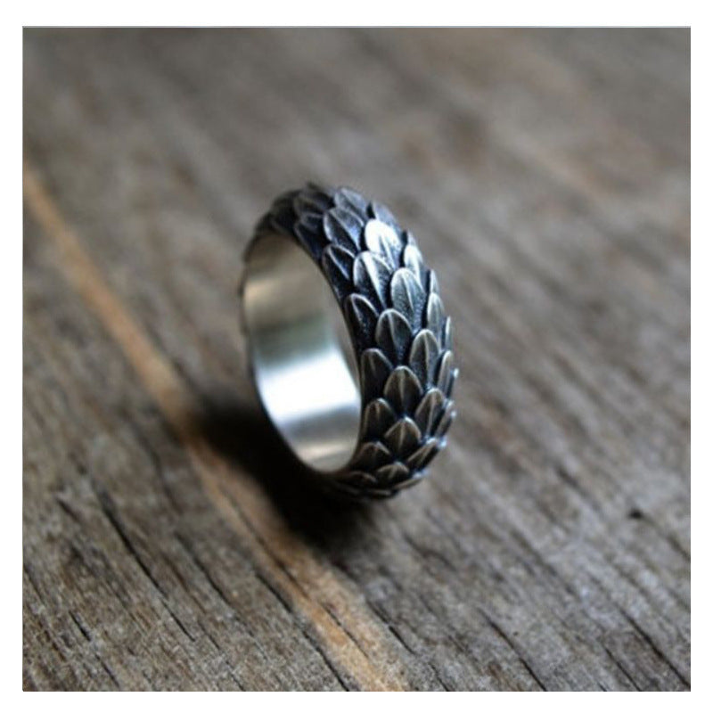 Retro dominering Dragon Scale Ring Punk Tide Ring