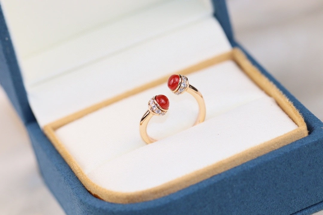 Golden Green Malachite Carnelian Transfer Beads Come And Turn Ring