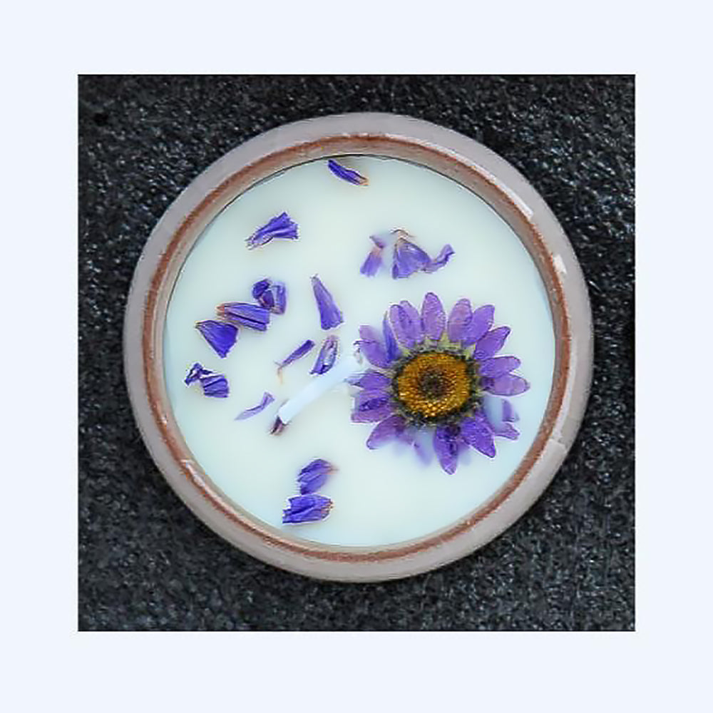 Dried Flower Scented Candle Mini Ceramic Soy Wax Cup-5