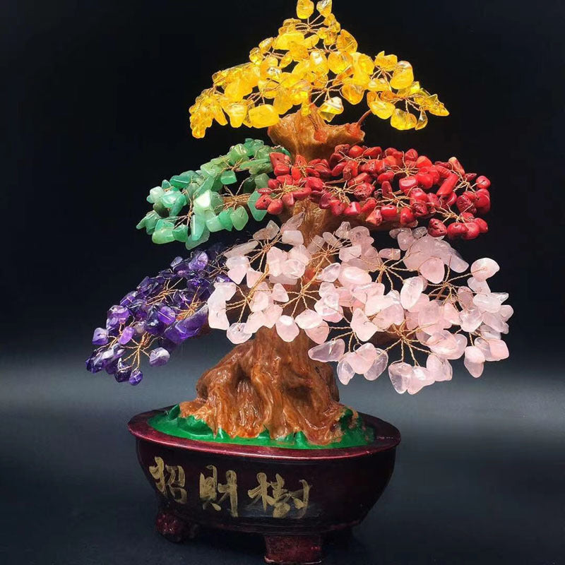 Natural Crystal Fortune Tree fünf Elemente Lucky Tree Ornament