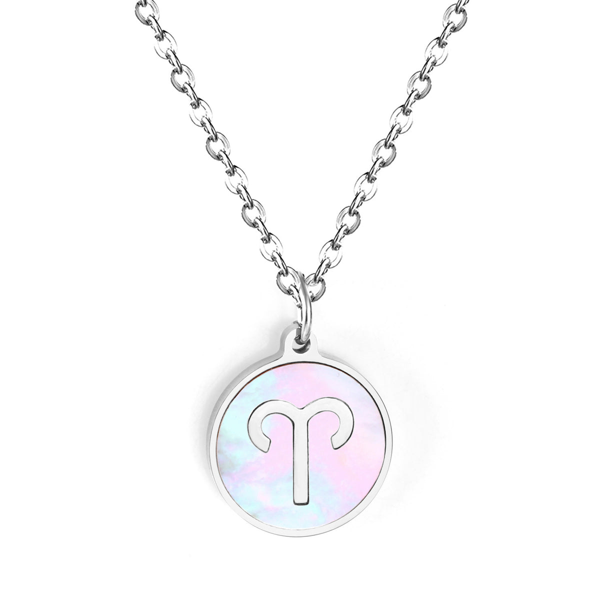 Minimalist White Shell Zodiac Necklace Adjustable Pendant-15