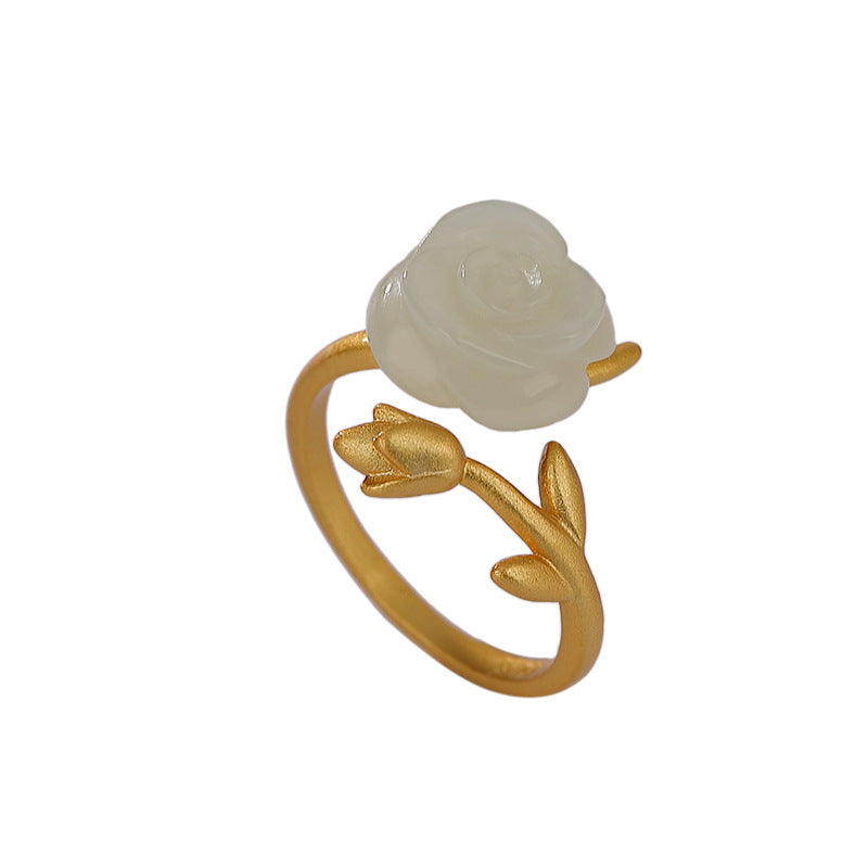 Natural Hetian Jade Qingyu Ring