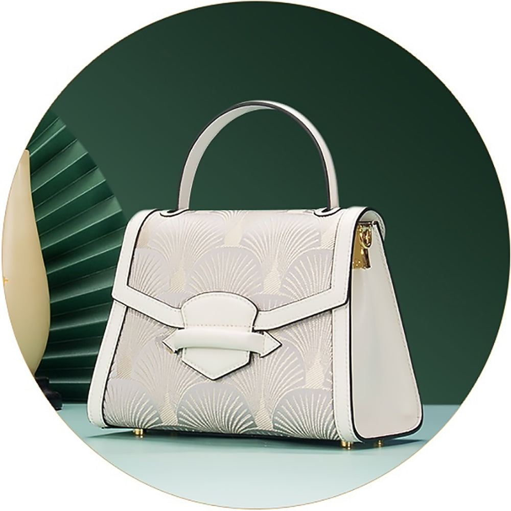 Embroidered Genuine Leather Handbag Chinese Style Purse-2