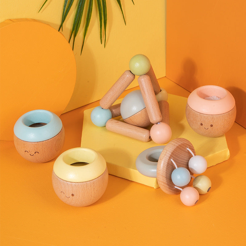Sensorisches Spielzeug für Kleinkinder, fünfteiliges Set, Becher, Buche, Lernspielzeug